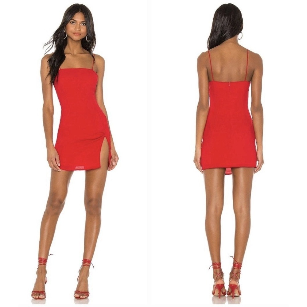REVOLVE Superdown Syrus Slit Mini Dress Small Cherry Red Date Night #AA11-1 - Picture 1 of 11